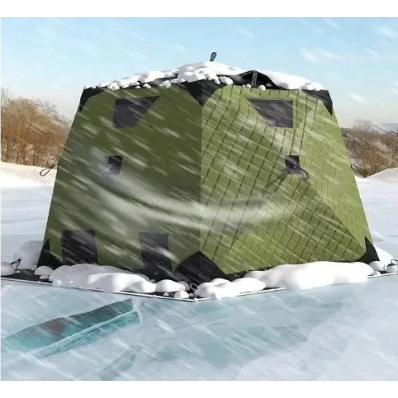 Fishing Equipment Needed - Sechseckiges Eisangelzelt – Verstärktes Zelt, Outdoor-Campingausrüstung,