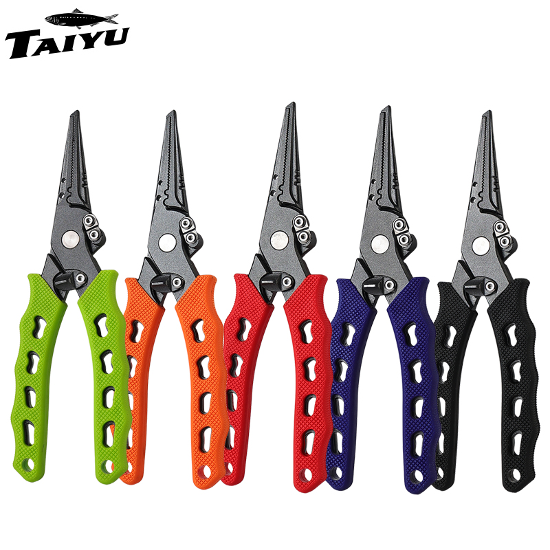 Fishing Equipment On Sale - TAIYU 5-Farbige Edelstahl-Angelzange mit Schnurabschneider und