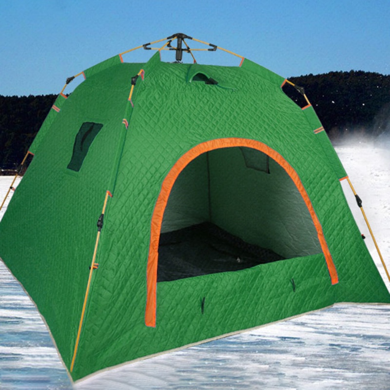 Fishing Equipment Needed - Dreischichtiges Outdoor-Eisfischerzelt mit Vollautomatischer Schnellöffnung -