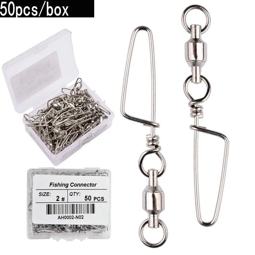 Fishing Equipment Hook - 50 Stück Angel-Kugellager-Wirbel mit Coastlock Snap