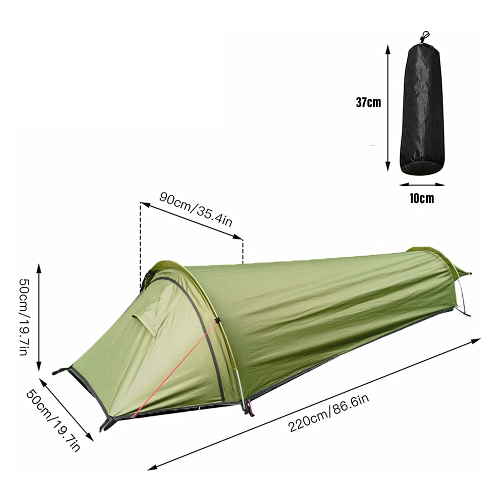Fishing Equipment Needed - 850 g ultraleichtes 1-Personen-Zelt zum Wandern,